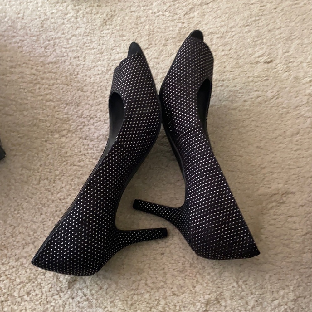White polka dot heels by Andrew Geller